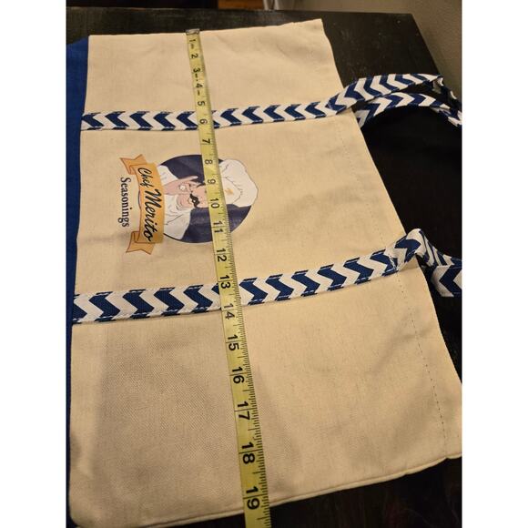 LA Dodgers Chef Merito Seasonings 2019 Large Tote Bag Cream Blue - Picture 7 of 8